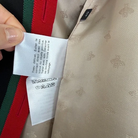 Gucci Black Coat with Red and Green Trim - Picture 10 of 15